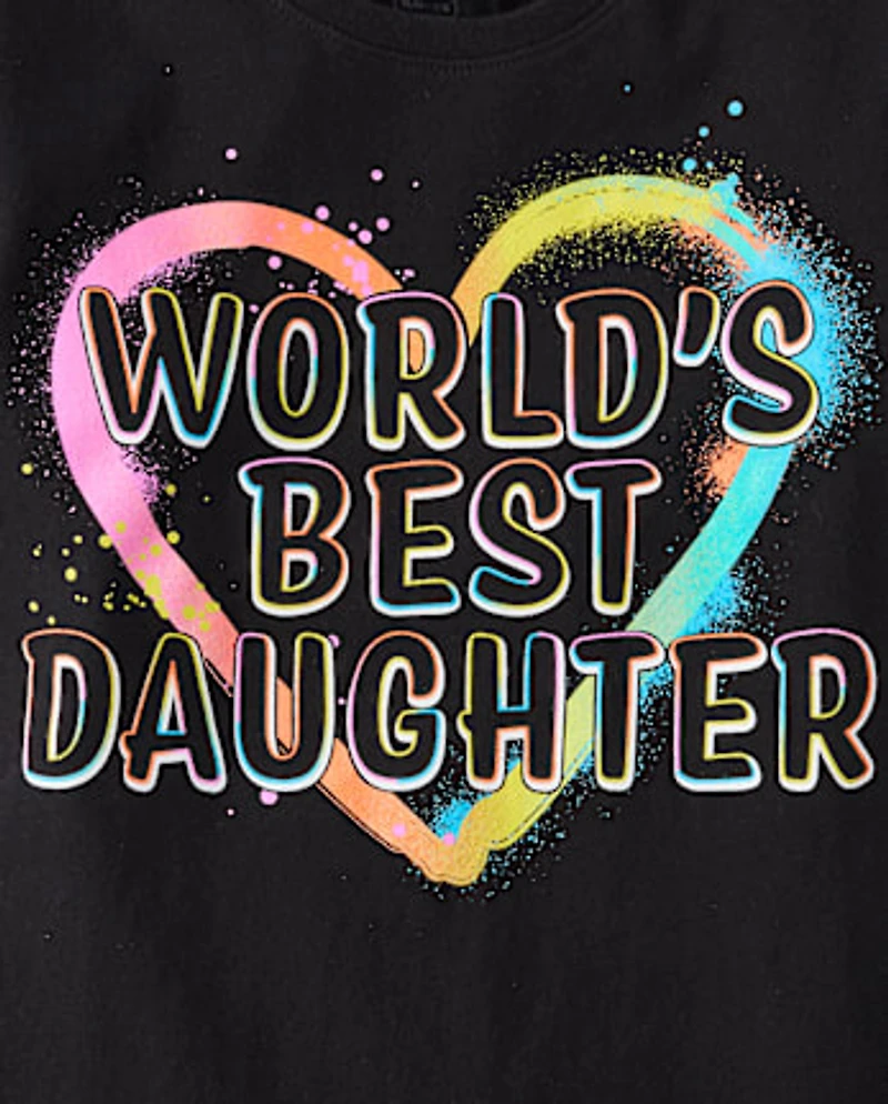 Fille Best Daughter T-shirt imprimé