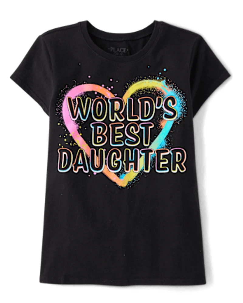 Fille Best Daughter T-shirt imprimé