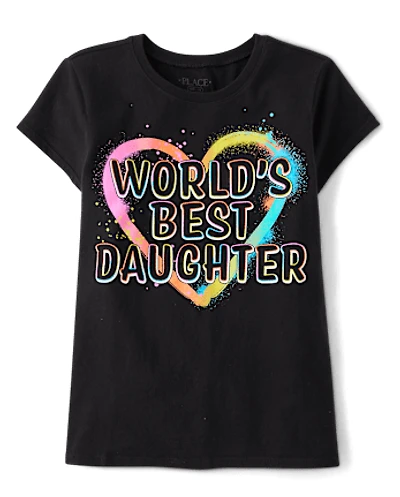 Fille Best Daughter T-shirt imprimé