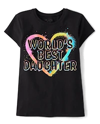 Fille Best Daughter T-shirt imprimé