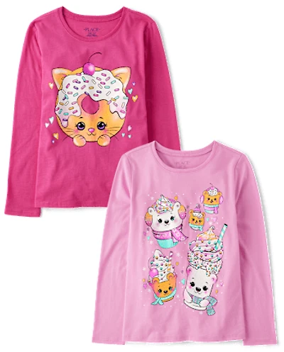 Girls Dessert Graphic Tee 2-Pack