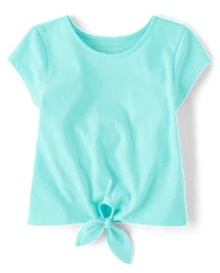 Toddler Girls Tie Front Top