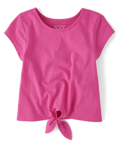 Toddler Girls Tie Front Top