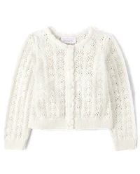 Cardigan en pointelle pour petite fille