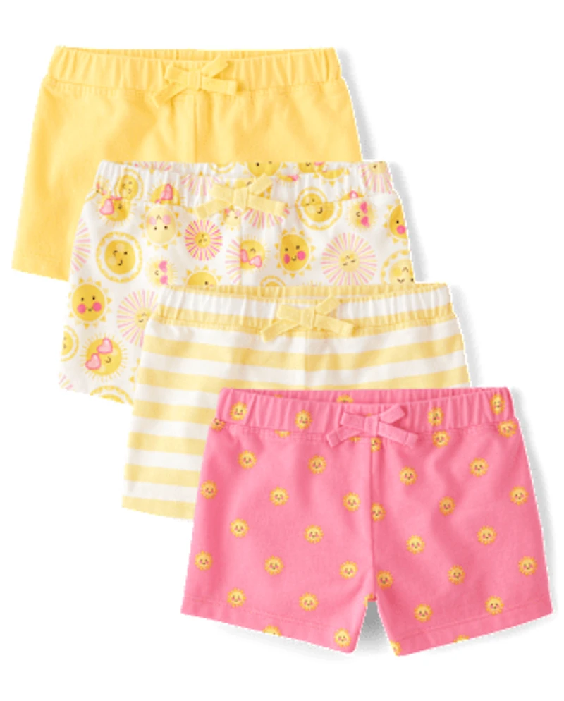 Toddler Girls Print Shorts 4-Pack
