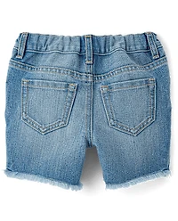 Baby And Toddler Girls Denim Midi Shorts