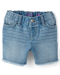 Baby And Toddler Girls Denim Midi Shorts