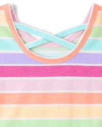 Toddler Girls Print Cross Back Top 2-Pack