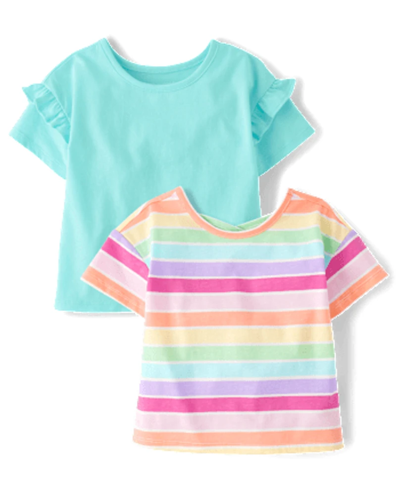 Toddler Girls Print Cross Back Top 2-Pack