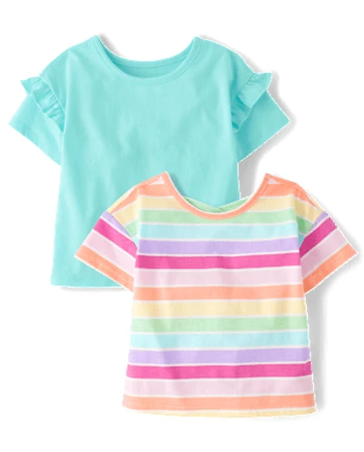 Toddler Girls Print Cross Back Top 2-Pack
