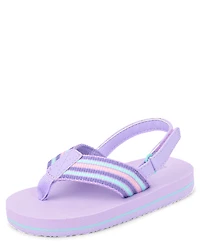 Toddler Girls Striped Flip Flops