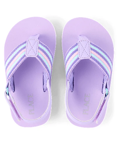 Toddler Girls Striped Flip Flops