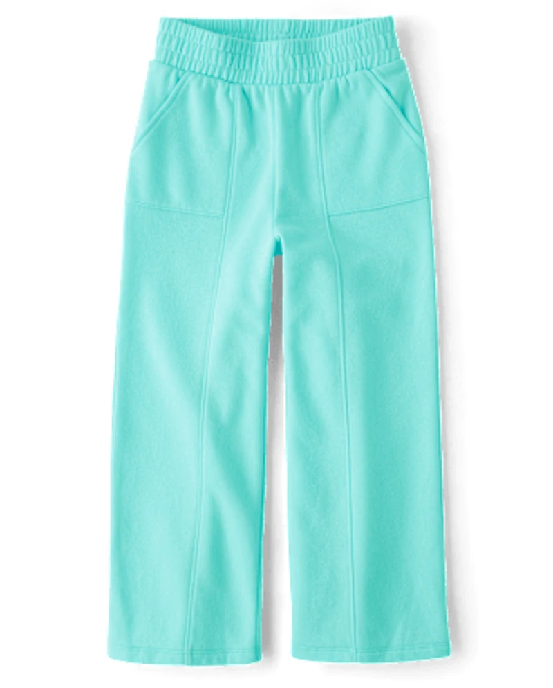 Girls Fleece Wide Leg Lounge Pants