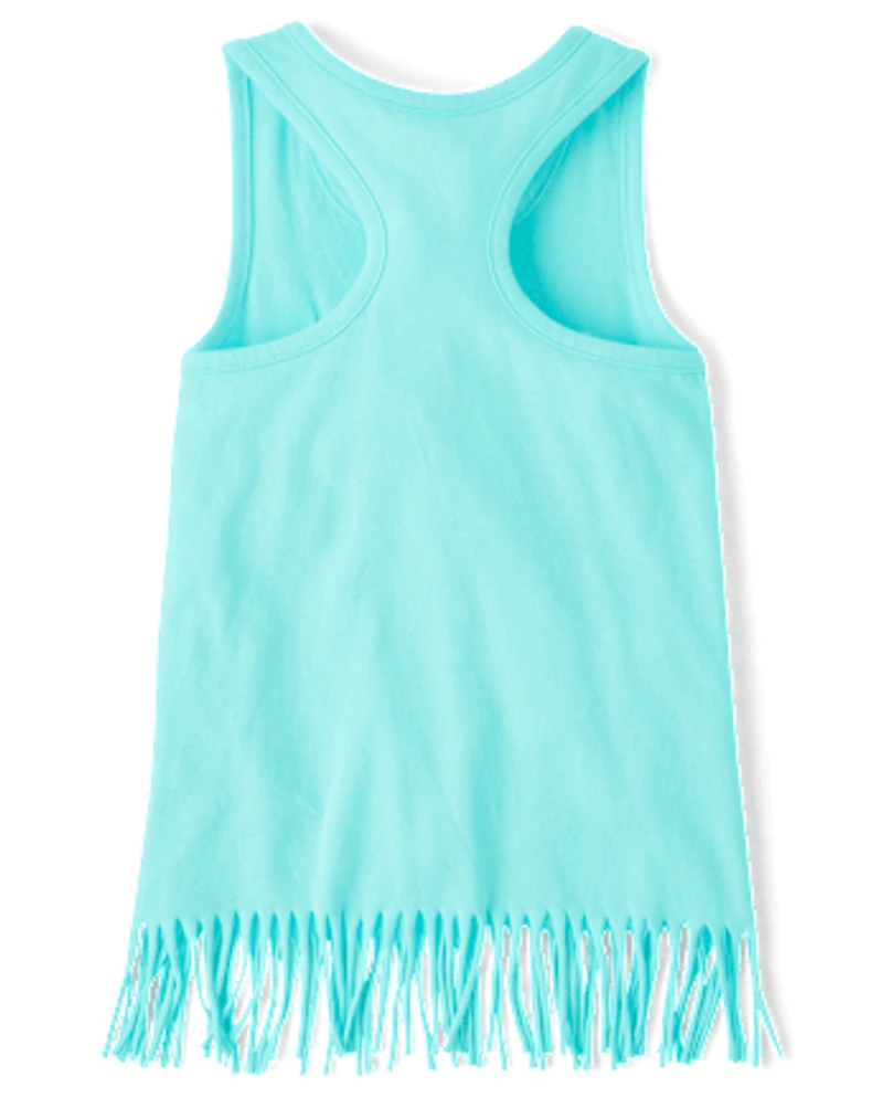 Girls Graphic Fringe Tank Top