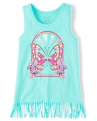 Girls Graphic Fringe Tank Top