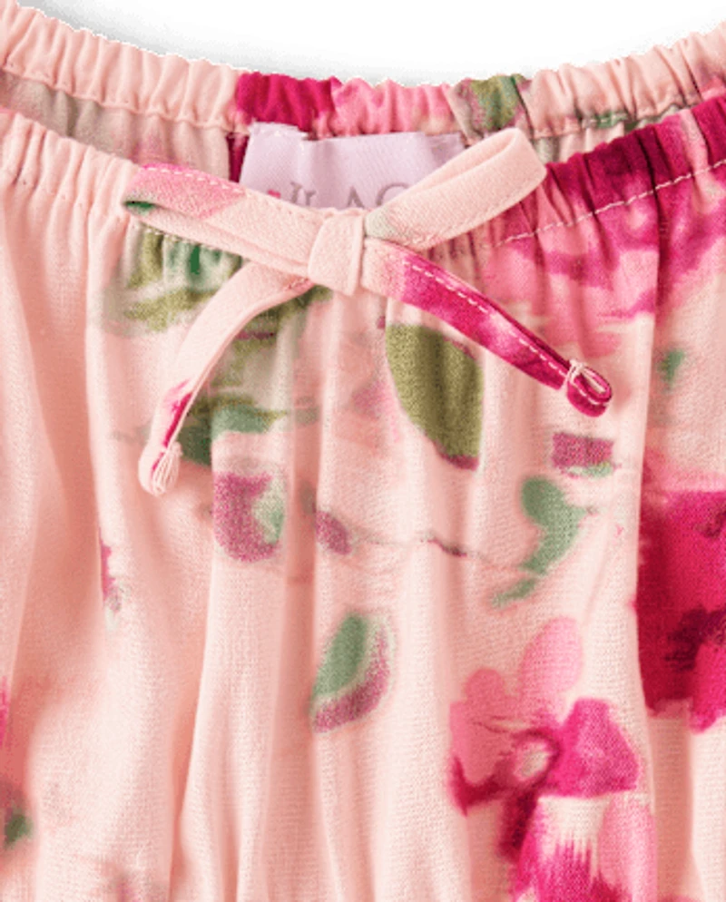 Robe à smocks fleurie pour fille
