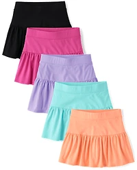 Lot de 5 jupes-shorts à volants pour filles