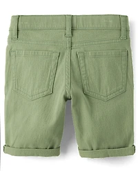 Girls Roll Cuff Twill Skimmer Shorts
