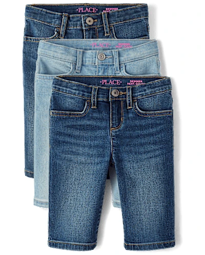 Girls Denim Skimmer Shorts 3-Pack
