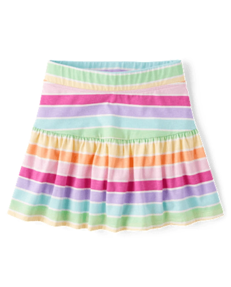 Girls Print Tiered Skort