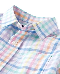 Baby And Toddler Boys Dad Me Gingham Poplin Button Up Shirt