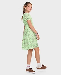 Peignoir à volants froncés et fleuri pour Fille