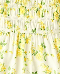 Girls Mommy And Me Floral Smocked Ruffle Dress
