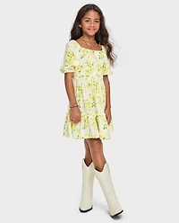 Girls Mommy And Me Floral Smocked Ruffle Dress