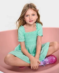 Toddler Girls Mommy And Me Smocked Ruffle Dress