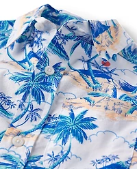 Boys Tropical Poplin Button Up Shirt