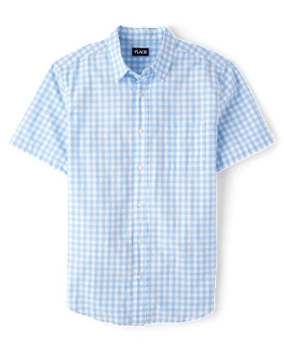 Mens Dad And Me Gingham Poplin Button Up Shirt