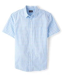 Mens Dad And Me Gingham Poplin Button Up Shirt