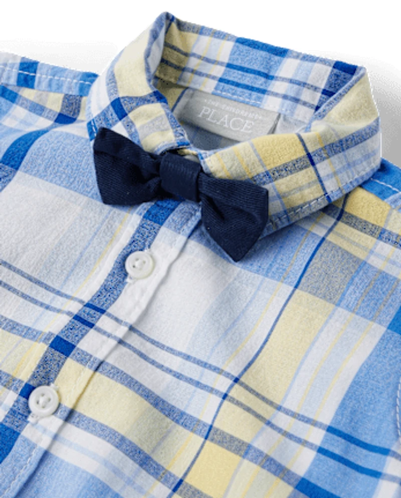 Baby Boys Dad And Me Plaid Poplin 2-Piece Outfit Set