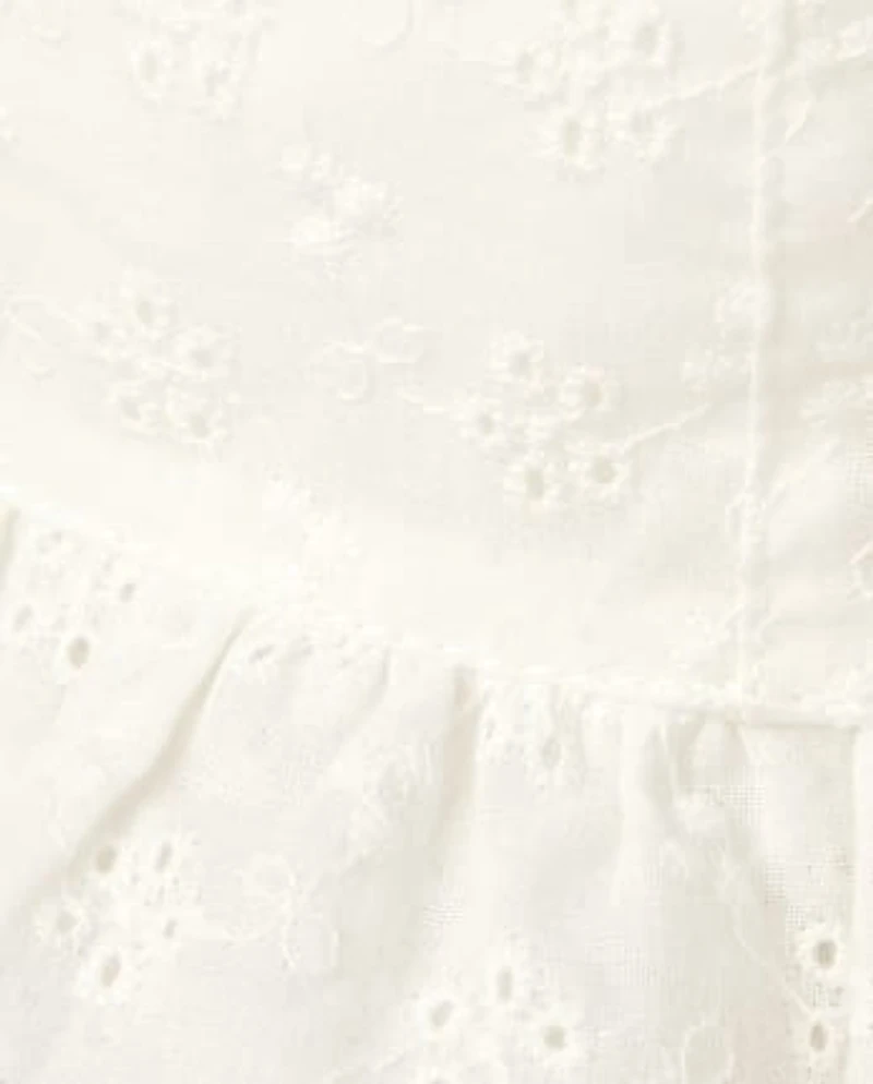 Baby Girls Eyelet Ruffle Bucket Hat