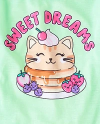 Girls Cat Breakfast Pajamas