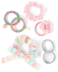 Girls Flower Scrunchie 7-Pack