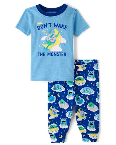 Baby And Toddler Boys Monster Snug Fit Cotton Pajamas