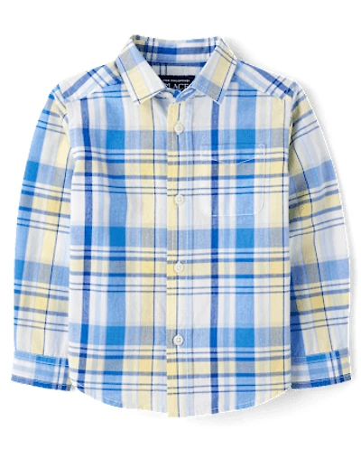 Baby And Toddler Boys Dad Me Plaid Poplin Button Up Shirt