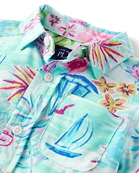 Baby And Toddler Boys Matching Family Tropical Button Up Shirt