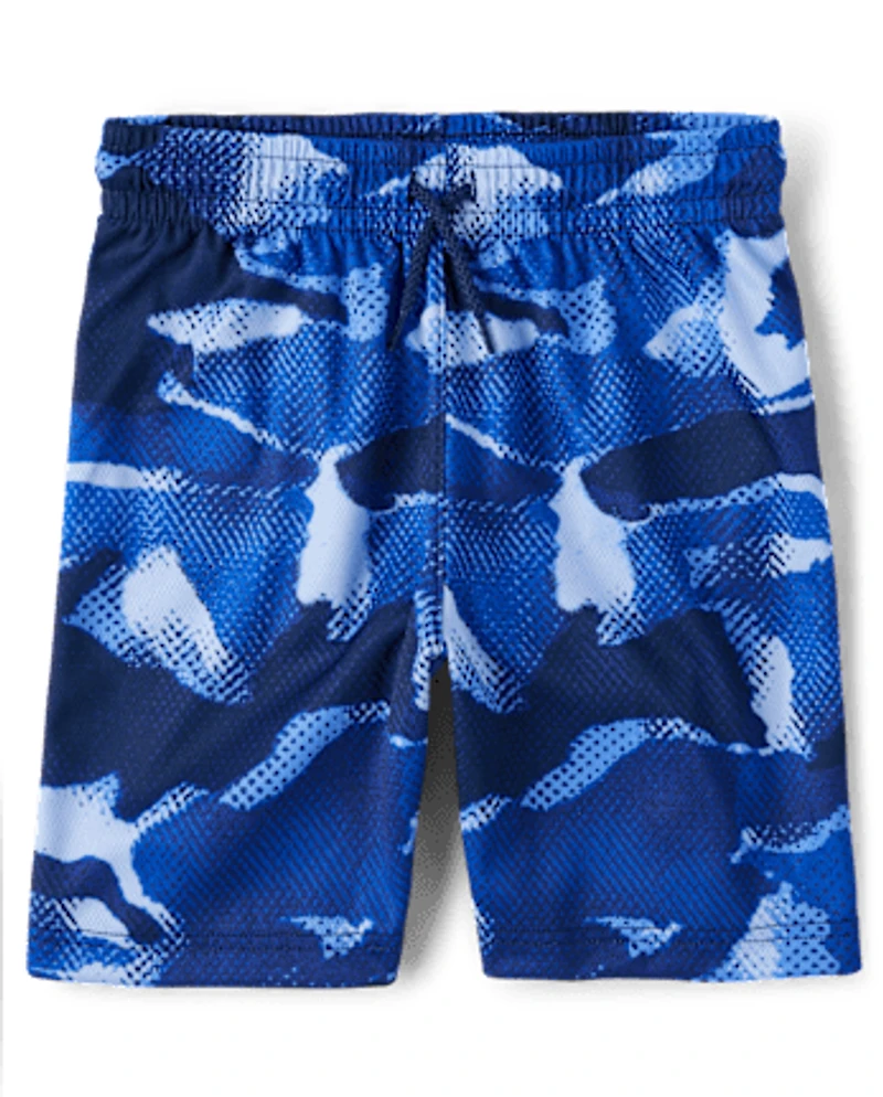 Boys Print Mesh Basketball Shorts