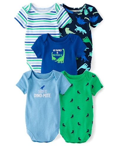 Baby Boys Dino Bodysuit 5-Pack