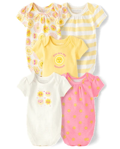 Baby Girls Sun Bodysuit 5-Pack