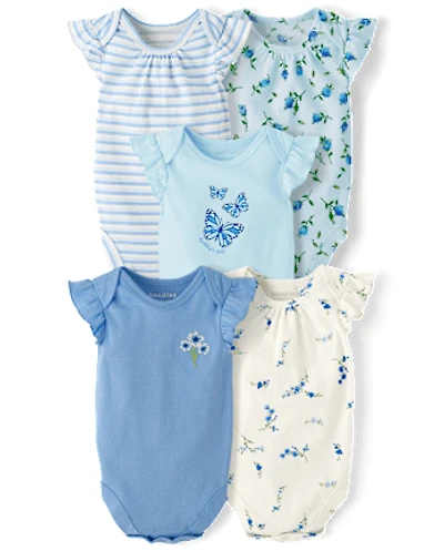 Baby Girls Floral Bodysuit 5-Pack