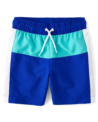 Boys Colorblock Swim Trunks