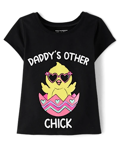 Baby And Toddler Girls Easter Daddy's Chick Graphic Tee