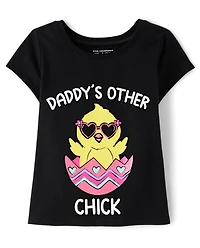 Baby And Toddler Girls Easter Daddy's Chick Graphic Tee