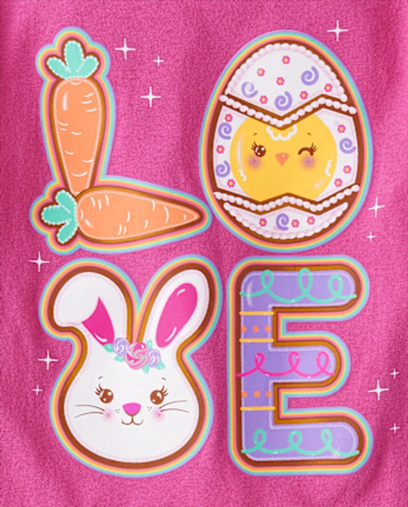 T-shirt graphique « Les bébés et les petites filles adorent biscuits de Pâques »
