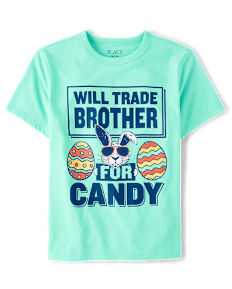 T-shirt graphique « Frère de Pâques » pour enfants