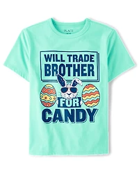 T-shirt graphique « Frère de Pâques » pour enfants