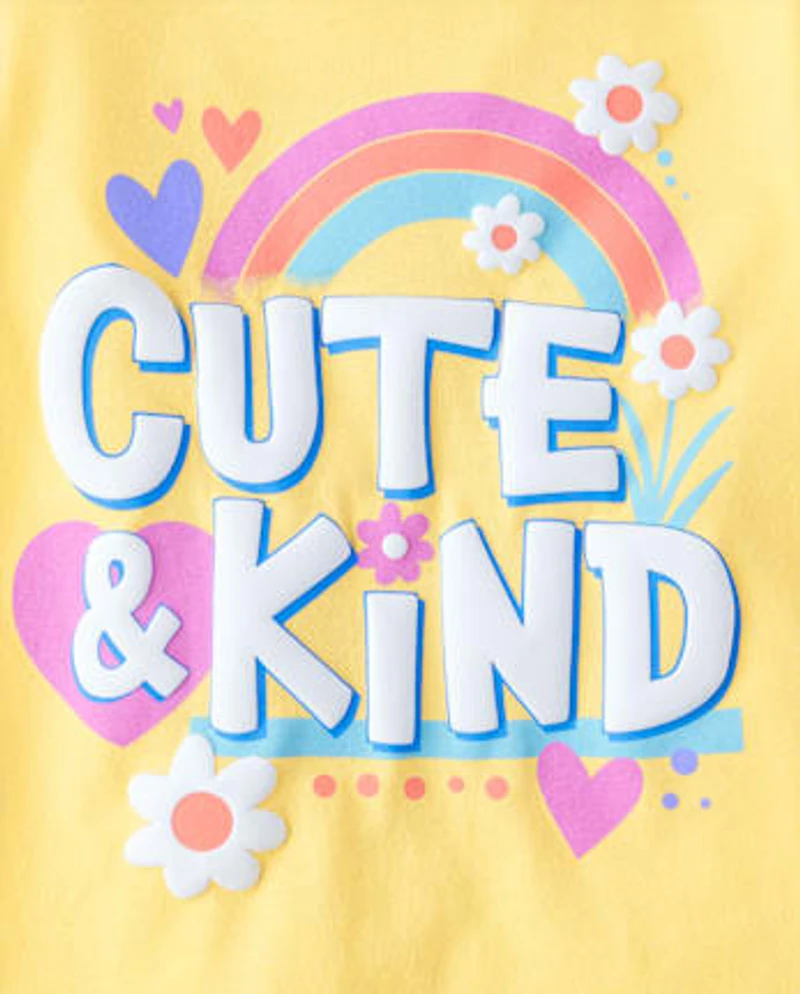 Lot de 4 t-shirts graphiques Positivity pour bébés et petites filles